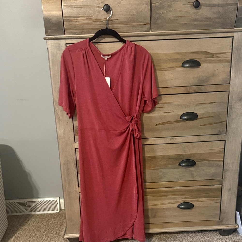 Skies Are Blue Rust Midi Dress